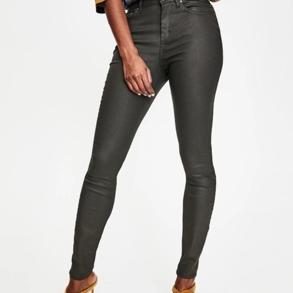 Boden Mayfair Modern Skinny Coated Waxed Black Jeans - Picture 1 of 7
